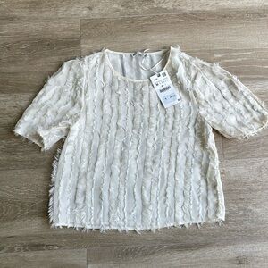 NWT Zara Cream Zara Blouse - Size Medium